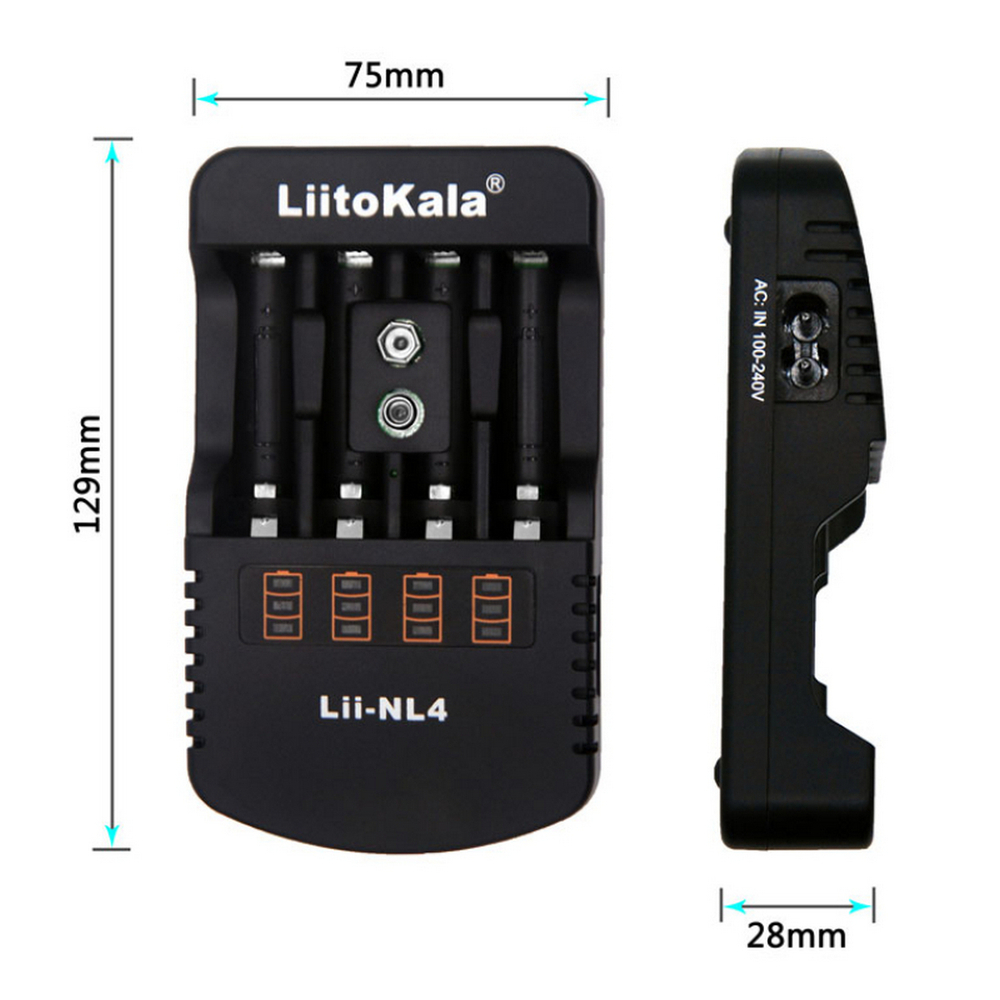 Зарядное уст-во для аккумуляторов AA.AAA.9V LiitoKala Lii-NL4