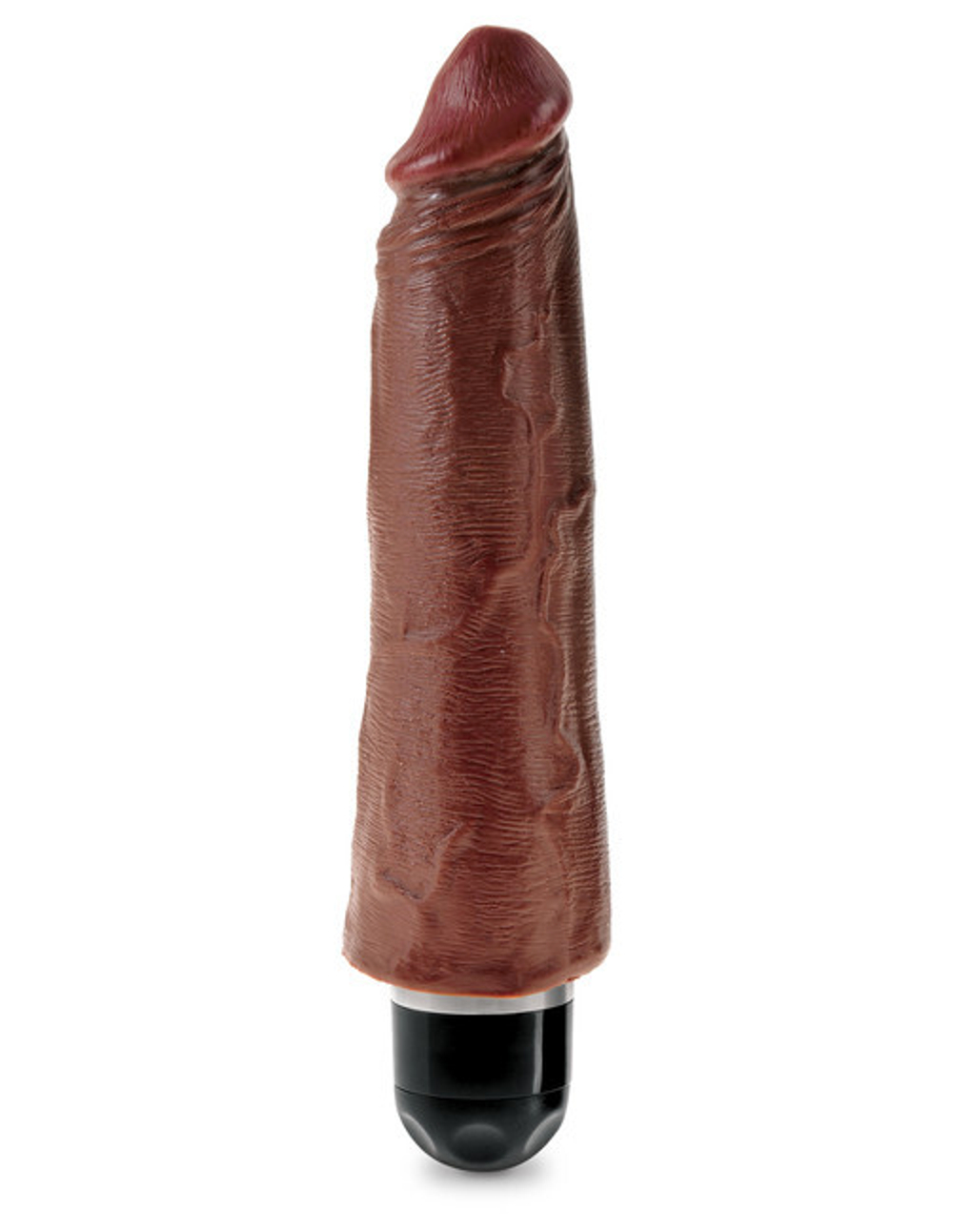 Реалистичный коричневый фаллос с вибрацией King Cock 8" VIbrating Stiffy (Цвет: коричневый)