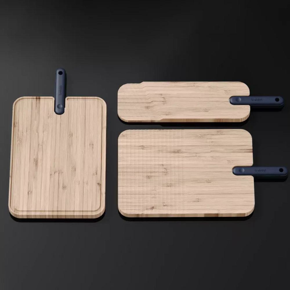 Доска разделочная с поварским ножом 43x24x2.4см Trebonn Chopping boards and Knives черная