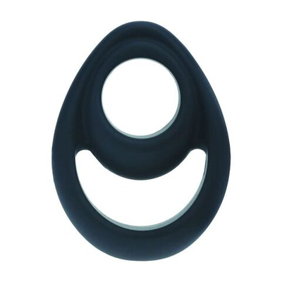 Черное эрекционное кольцо Double Ergo Silicone Cockring (Цвет: черный)