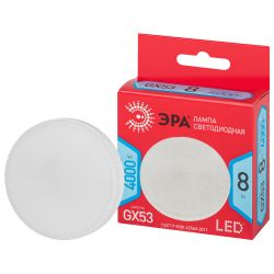 Лампа светодиодная ЭРА RED LINE LED GX-8W-840-GX53 R 8Вт таблетка нейтральный белый свет GX53 | Лампы cветодиодные Плоские (GX)
