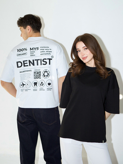 Медицинская футболка Dentist белая вид спереди