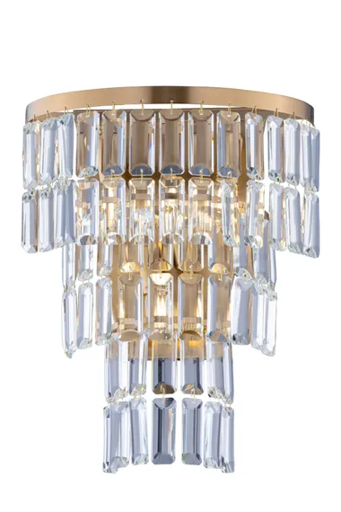 Бра NewRgy W2752P/4A PLATING BRASS+CLEAR, 4×40 Вт, прозрачное и латунное