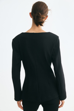 Блейзер из джерси с глубоким вырезом - H&M