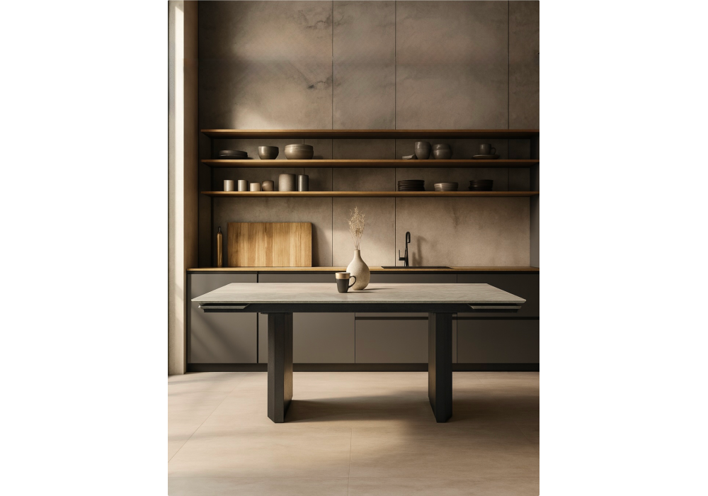 Керамический стол Woodville Монерон 200x100 burberry bianco matt, черный