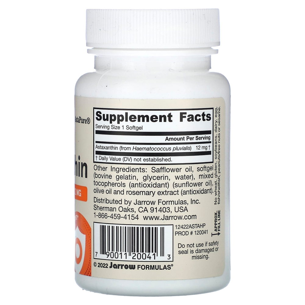 Jarrow Formulas, астаксантин, 12 мг, 30 капсул
