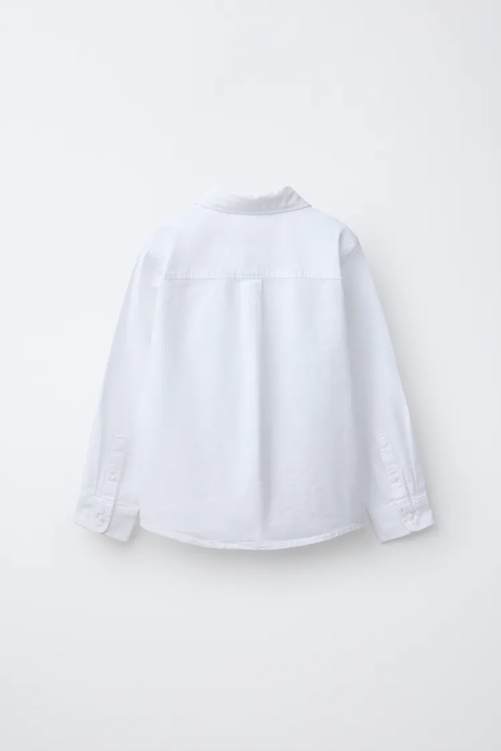 ZARA РУБАШКА С КАРМАНОМ В СТИЛЕ ОКСФОРД, БЕЛЫЙ