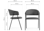 Стул на металлокаркасе Woodville Криспиан синий, черный, ножки черные