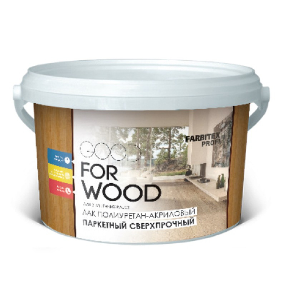 Лак паркетный полиуретанакриловый глянцевый (3л)  FARBITEX PROFI GOOD FOR WOOD +