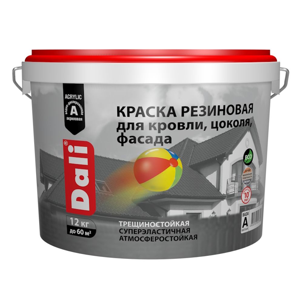 Краска резиновая д/кровли/цоколя/фасада DALI серая 12кг (Рогнеда) Краска резиновая д/кровли/цоколя/фасада DALI серая 12кг (Рогнеда)