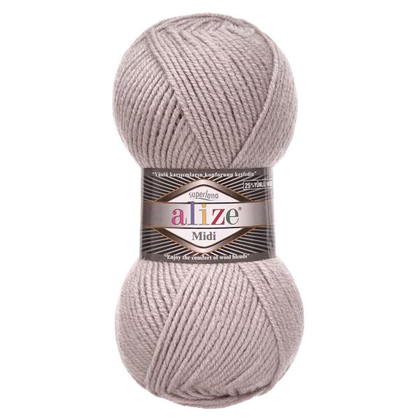 Пряжа Alize (Ализе) Superlana Midi / уп.5 мот. по 100 г, 170м, 652 пепельный A