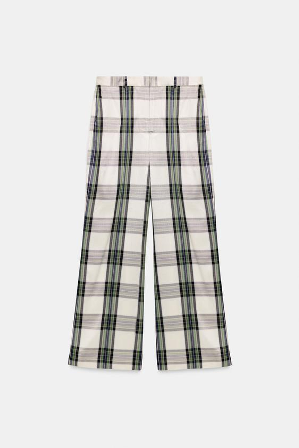 ZARA ШИРОКИЕ БРЮКИ В КЛЕТКУ — ZW COLLECTION, ЭКРЮ