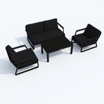 Лаунж зона Ideal Patio ЭСТИВО черная - каркас карбон