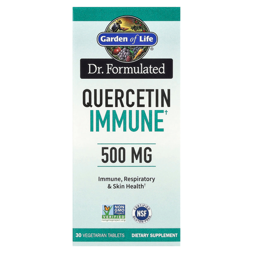 Garden of Life, Компания Dr. Formulated, кверцетин для иммунитета, 500 мг, 30 вегетарианских таблеток