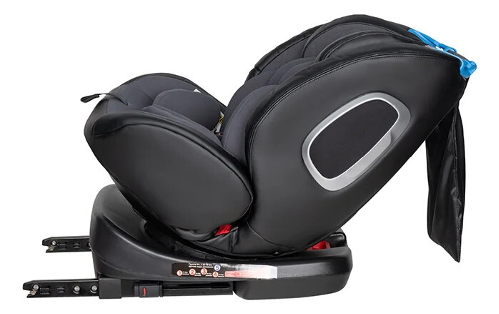 Автокресло детское ISOFIX YB102A NEW (Тёмно-серый/экокожа Dark grey/Black PU)