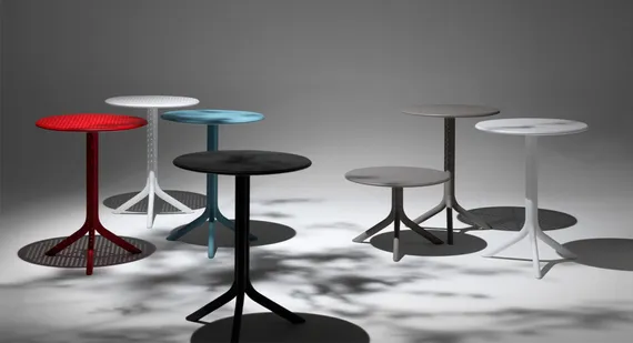 Регулируемый пластиковый стол Spritz Ø60х76-40 см, белый