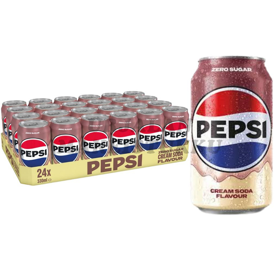 Напиток Pepsi Cream soda zero б/а с/г, 330 мл, 24шт Великобритания АТ