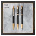 Ручка перьевая Parker "IM Premium Black/Gold GT" синяя, 0,8мм, подарочная упаковка