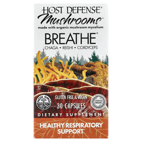 Host Defense, Mushrooms™, Breath, 30 капсул