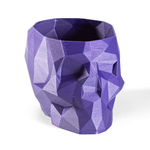 Череп-Ваза для конфет/карандашей, полигональная, 3D печать, фиолетовая