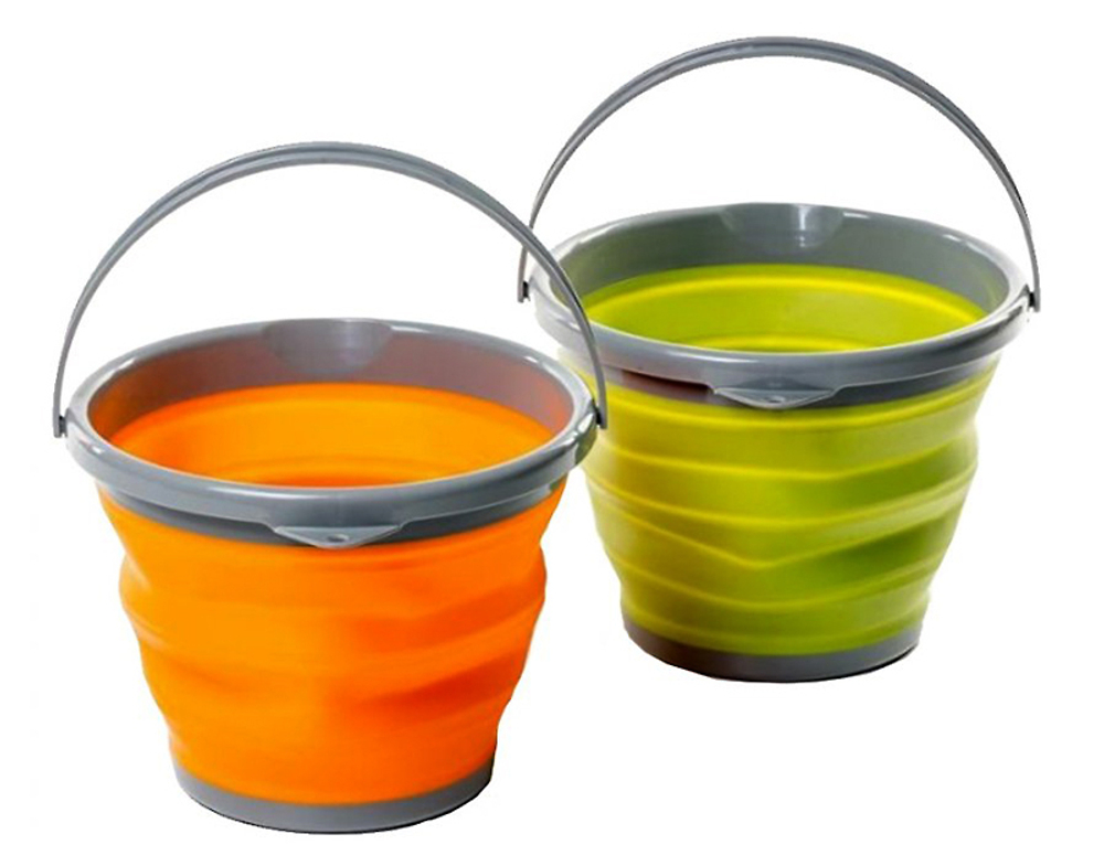 Складное силиконовое ведро 10 л (оливковый) Tramp TRC-091-6050