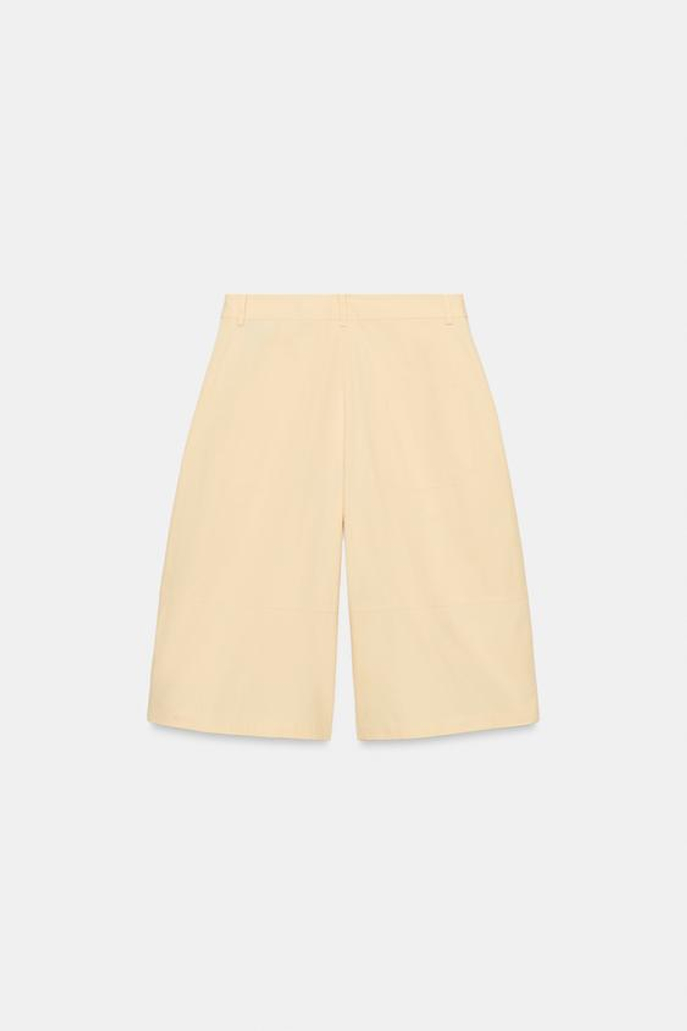 ZARA ШОРТЫ С ЗАЩИПАМИ — ZW COLLECTION, ЦВЕТ СЛИВОЧНОГО МАСЛА