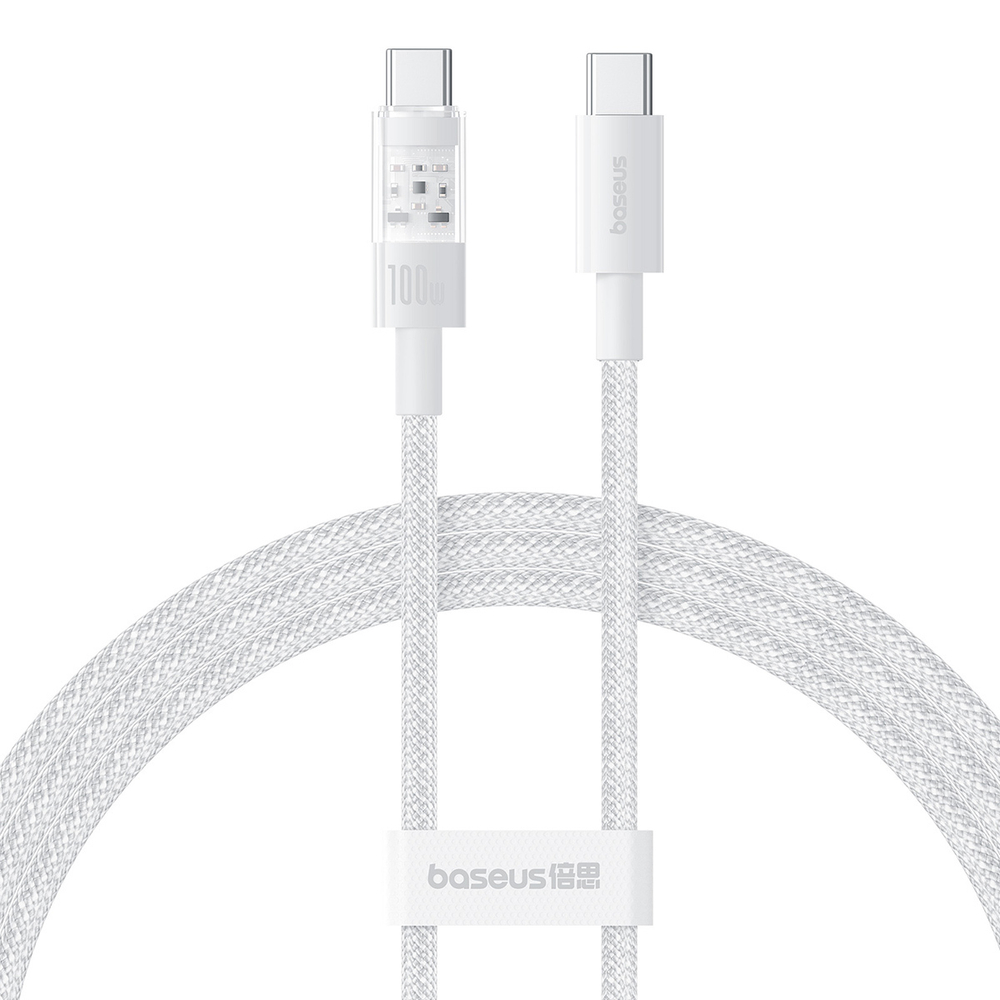 USB-C Кабель Baseus Gem Charging+Data 100W 1m - Moon White