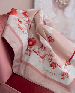 Плед 135х185 Blumarine Rose сатиновый розовый
