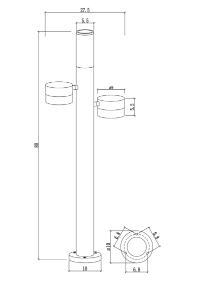 Ландшафтный светильник Arte Lamp BUDAPEST A2360PA-3BK, 1хGU10