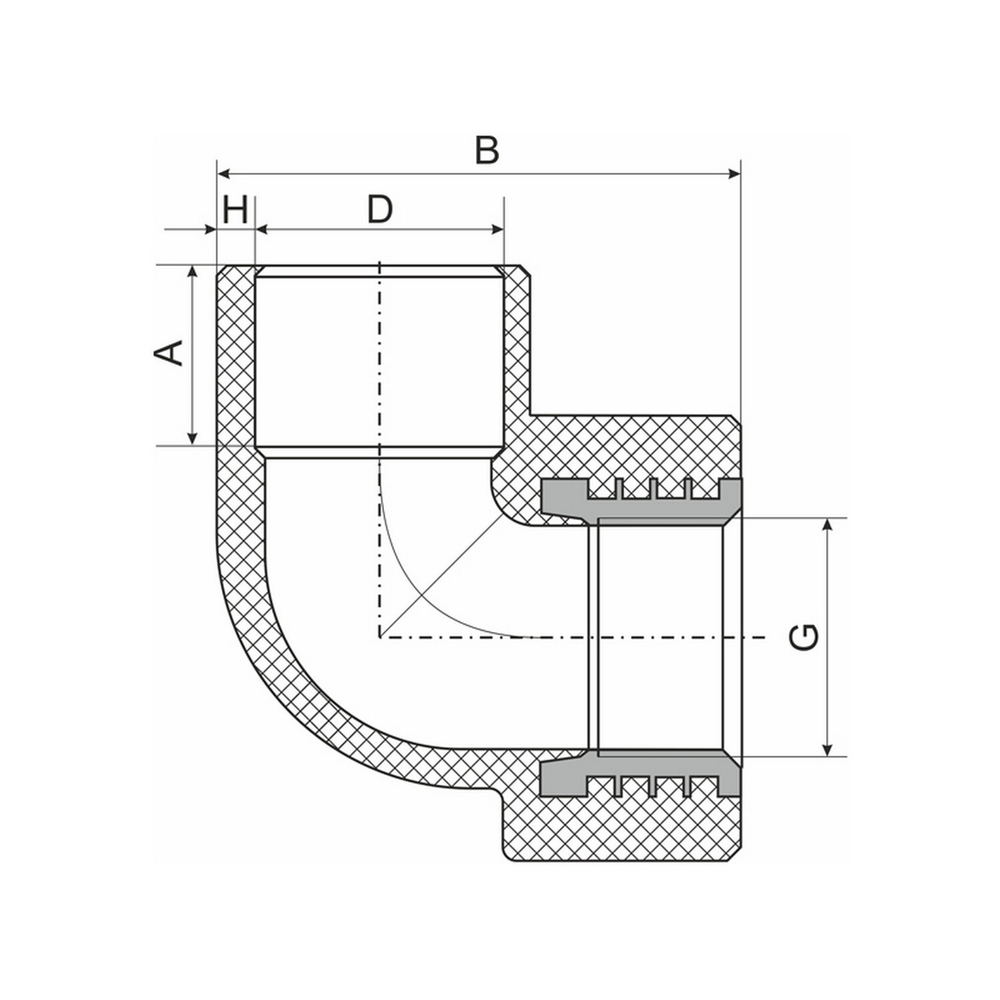 Уголок комб. вн 20х3/4'' EVER® СЕРЫЙ (Россия)
