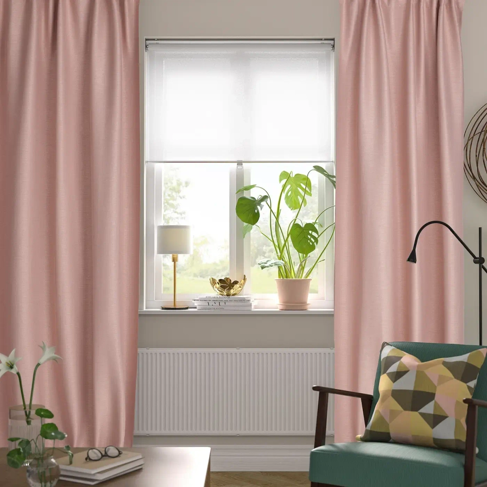Комплект штор IKEA VILBORG (ВИЛБОРГ), Розовый, 145x250 см, 2 шт