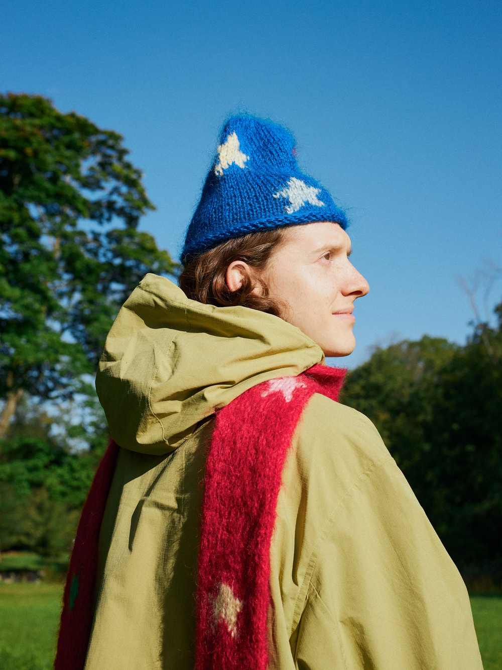Шапка Jacob Cro Mohair Stars "Blue"