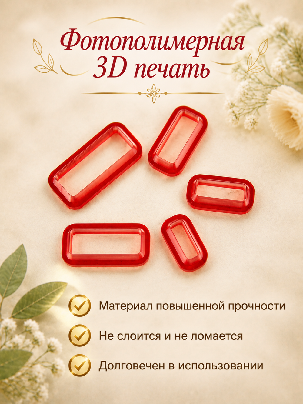 Прямоугольники скругленные. Каттеры для полимерной глины.