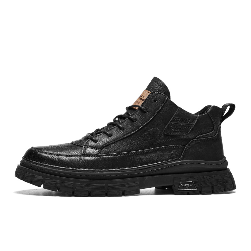 G.N.SHIJIA Work Boots Men"s Mid top Black/Brown