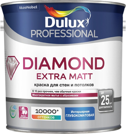 Краска для стен и потолков водно-дисперсионная Dulux Diamond Extra Matt глубокоматовая база BC