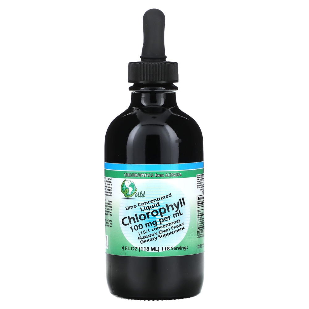 World Organic, ультраконцентрированный жидкий хлорофилл, 118 мл (4 жидк. унции)