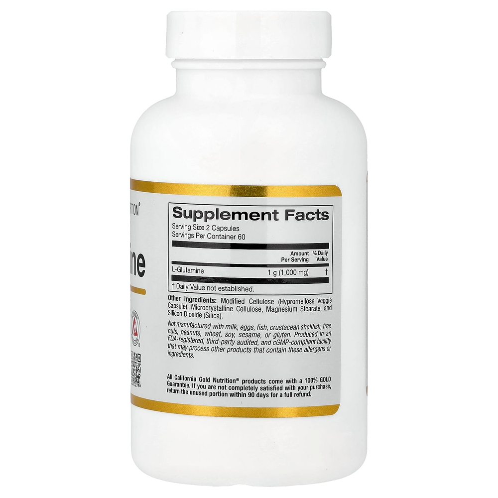 California Gold Nutrition, AjiPure®, L-глютамин, 120 растительных капсул (500 мг в 1 капсуле)