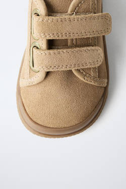 ZARA КОЖАНЫЕ КРОССОВКИ BAREFOOT, ПЕСОЧНО-КОРИЧНЕВЫЙ