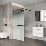 Душевая перегородка Niagara Nova NG-582-12BLACK (120х200) черный матовый,стекло белый градиент,1 место