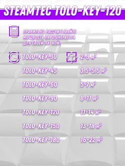 Steamtec TOLO KEY 120 - 12 кВт (ВЛАГОСТОЙКИЙ модуль управления), парогенератор для хамама и турецкой бани