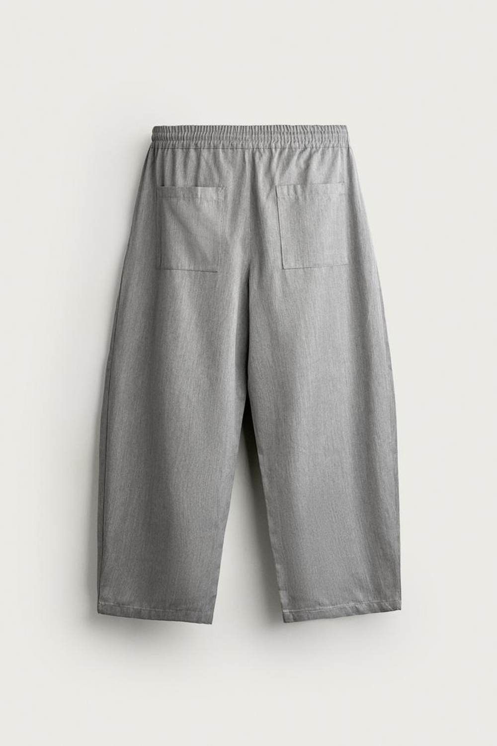 ZARA БРЮКИ BALLOON FIT С БОКОВЫМИ ЗАЩИПАМИ, МЯГКИЙ СЕРЫЙ