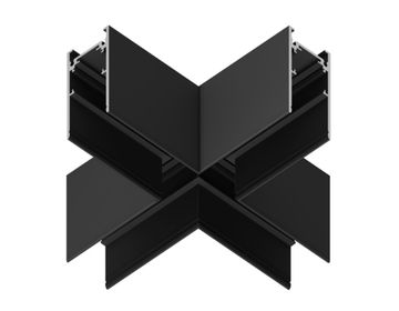 Коннектор X-образный для накладного шинопровода GL3376 BK чёрный Magnetic Standard Ambrella