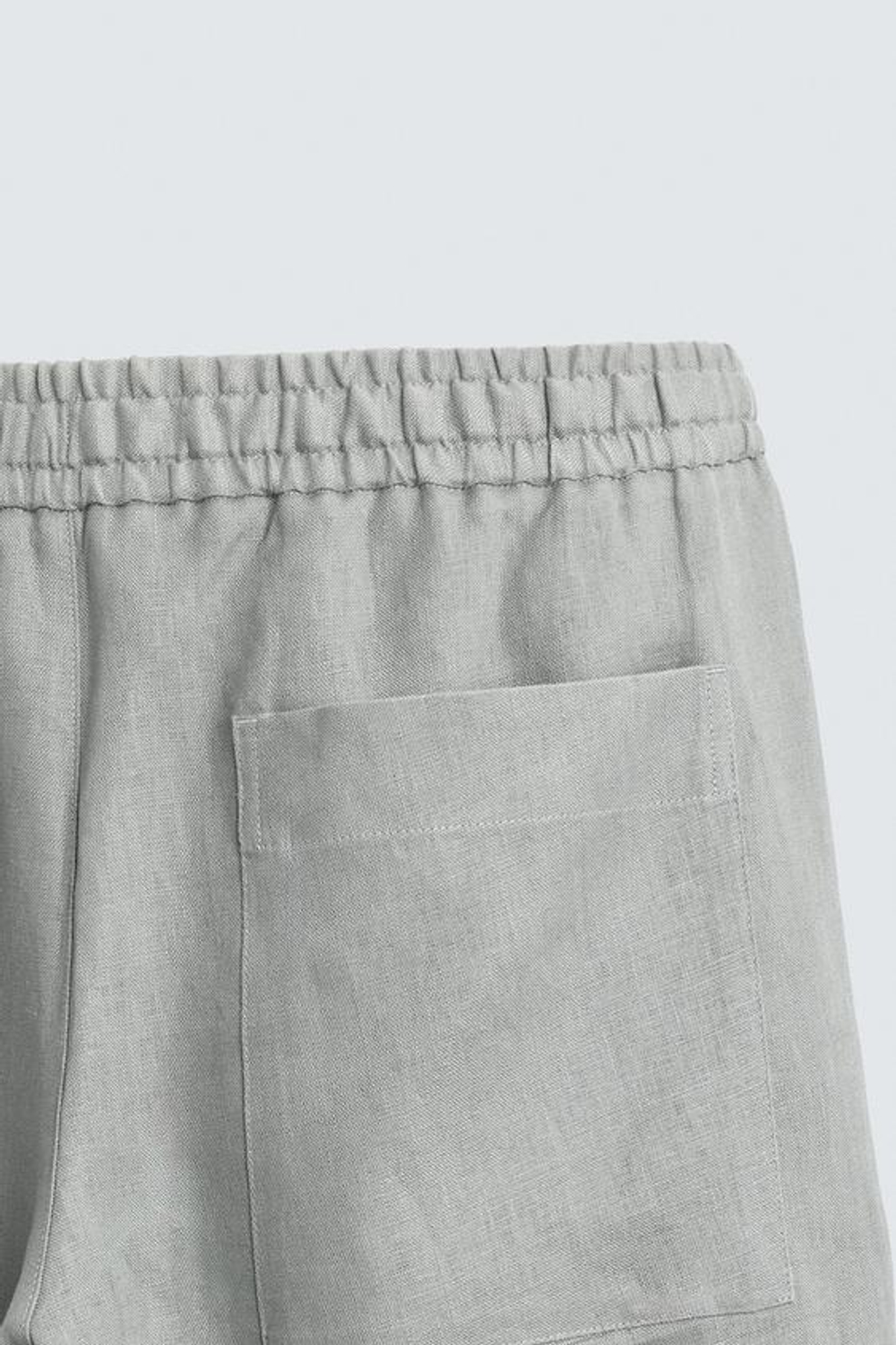 ZARA БРЮКИ RELAXED FIT ИЗ 100% ЛЬНА, СВЕТЛО-СЕРЫЙ