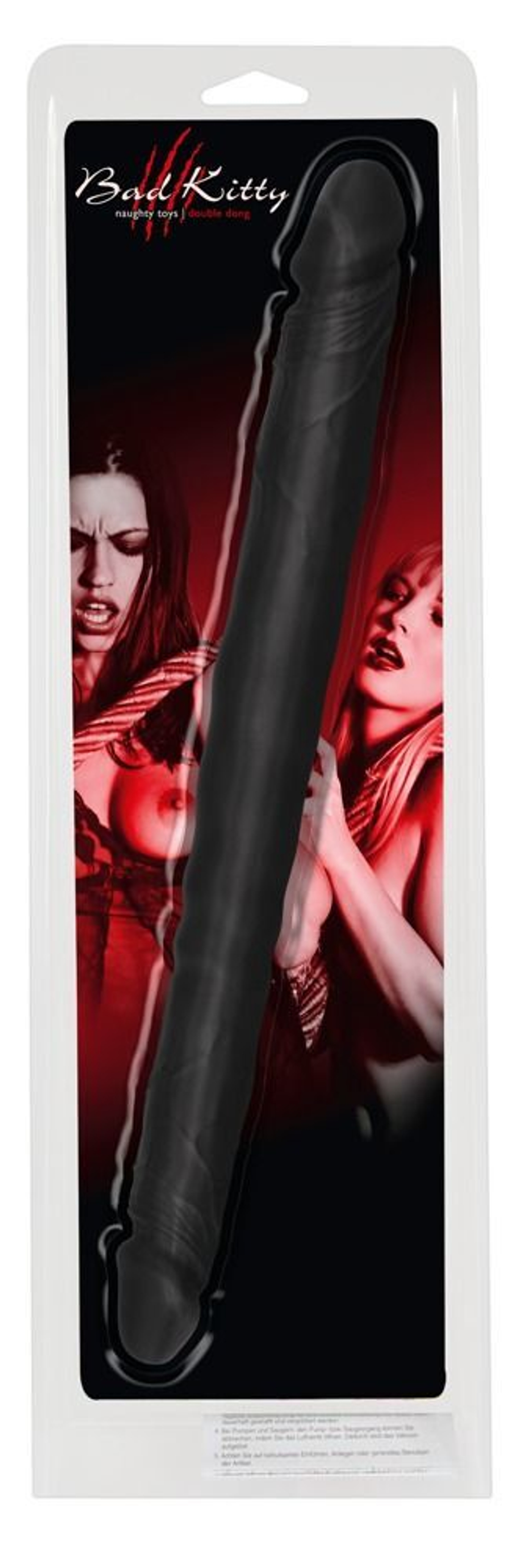 Чёрный двусторонний фаллоимитатор Double Dong Black - 40 см. (Цвет: черный)