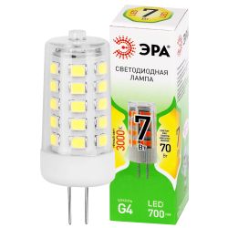 Лампа светодиодная ЭРА GREEN LINE LED G4-JC-7W-830-12V GL 7Вт капсула 12В теплый белый свет G4 | Лампы cветодиодные Капсульные (G4, G9)