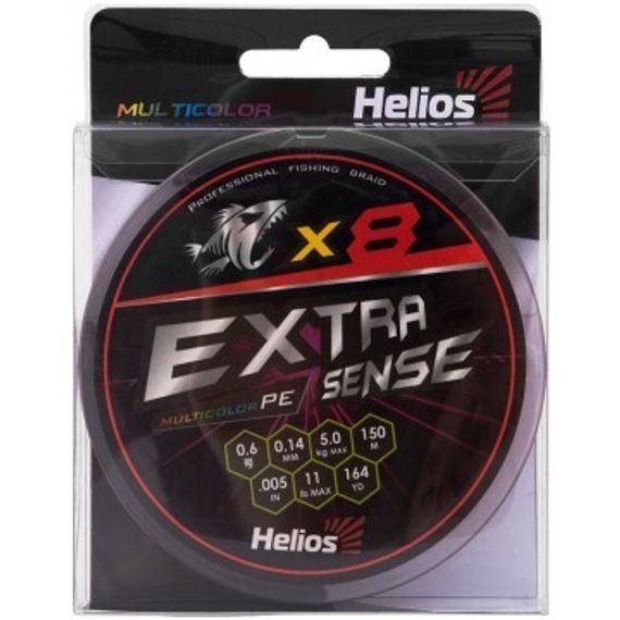 Шнур Helios Extrasense X8 PE Multicolor 150m   0.6/11LB 0.14mm (HS-ES-X8-0.6/11LB)