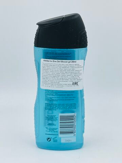 Гель для душа Adidas Ice Dive 3в1 с морским экстрактом 250 мл (Испания)