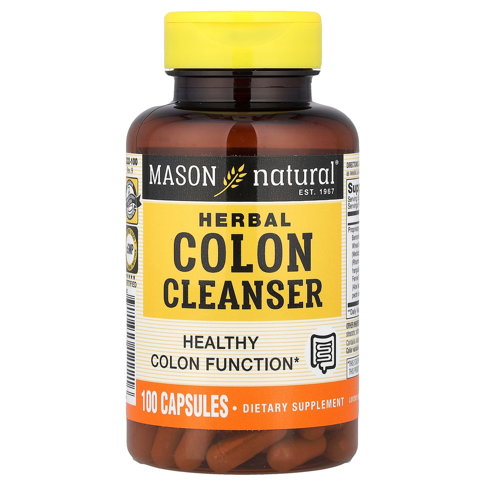Mason Natural, Очищающее травяное средство для кишечника, 100 капсул
