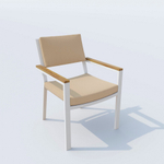 Обеденная группа Ideal Patio ТЕЛЛА  БОНТА каркас белый, стол тик 220, ткань бежевая