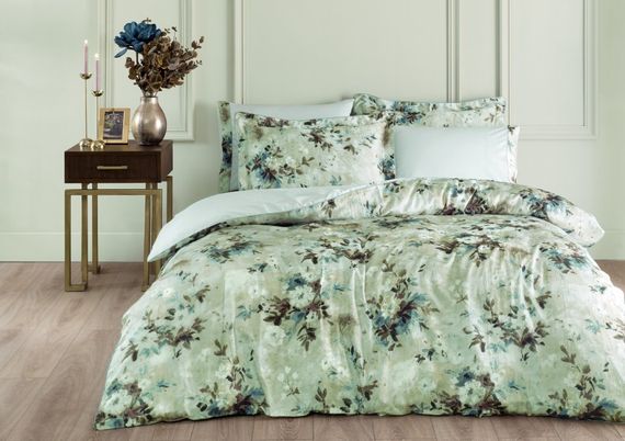 Постельное белье MELANIO синий жатка deluxe TIVOLYO HOME Турция